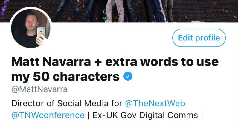 Twitter 50 words character name