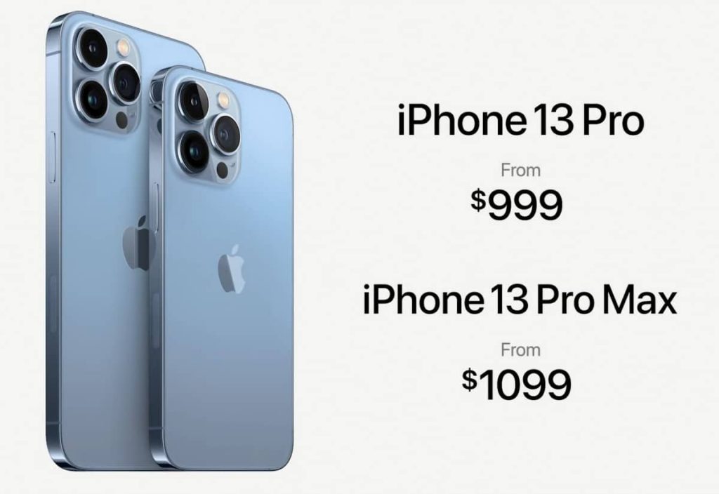 Apple iPhone 13 Pro and iPhone 13 Pro Max Prices