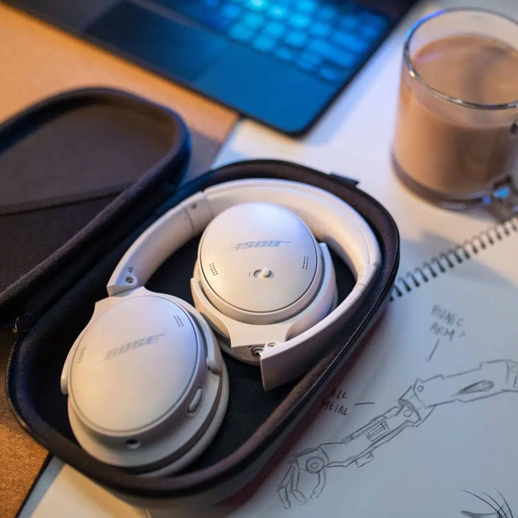 Bose QuietComfort 45 headphones with case